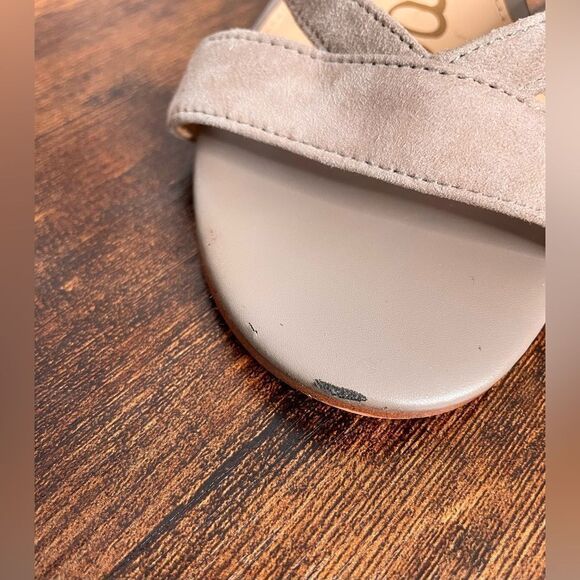 Sam Edelman Sheri Taupe Suede Ankle Wrap Sandals 7.5 - Picture 6 of 8